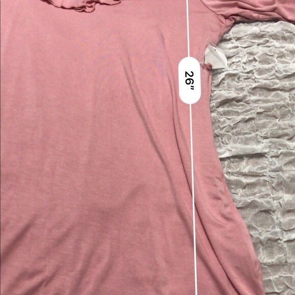 Time and Tru pink blouse lace front long sleeve tunic size M granny core boho - Picture 4 of 7